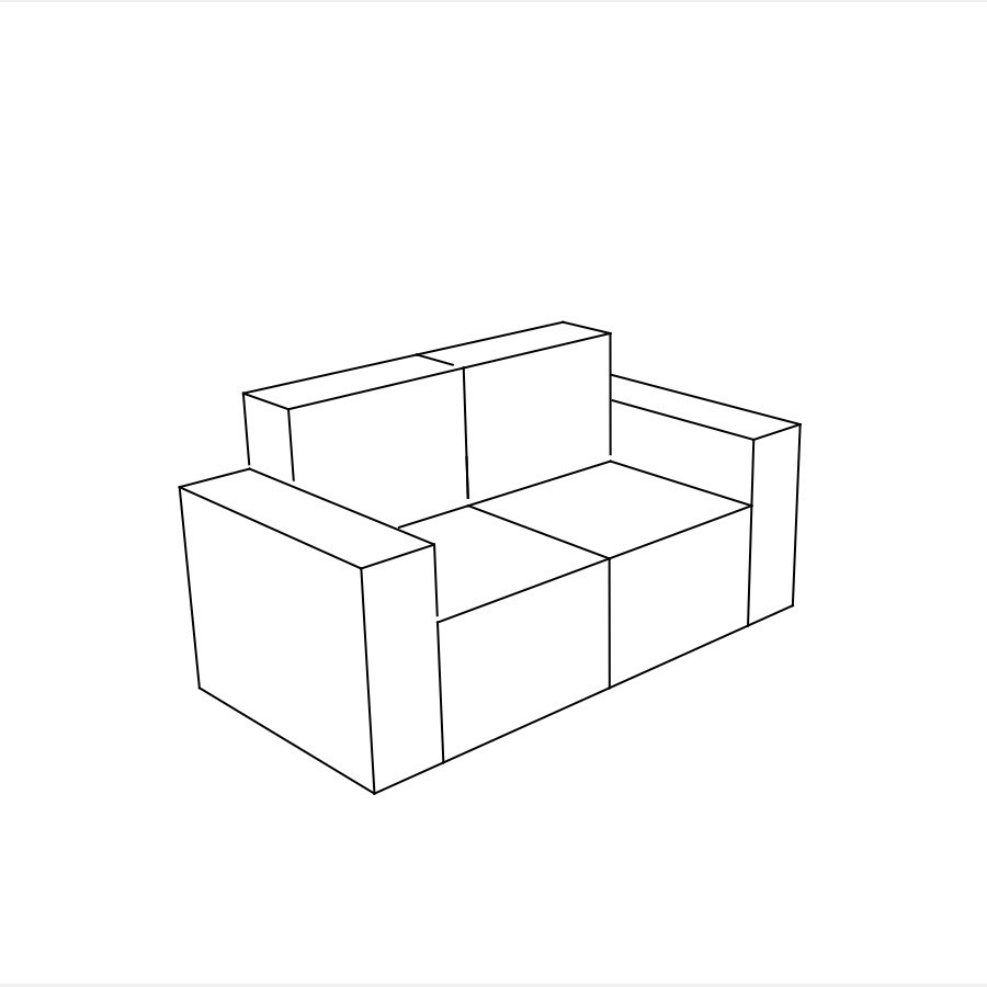 Sofá de 2 plazas con funda